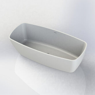 Boss & Wessing Vrijstaand Ligbad Arcqua Cali 174x78x55 cm Cast Marble Mat Wit