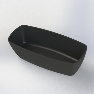 Boss & Wessing Vrijstaand Ligbad Arcqua Cali 174x78x55 cm Cast Marble Mat Zwart