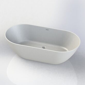 Boss & Wessing Vrijstaand Ligbad Arcqua Cusco 165x85x55 cm Cast Marble Mat Wit