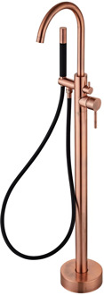 Boss & Wessing Vrijstaande Badkraan BWS Copper Pro met Handdoucheset Geborsteld Koper Zwart