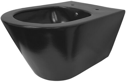 Boss & Wessing Wandcloset Aqua Splash Randloos 53 cm Met Bidetfunctie Mat Zwart Aqua Splash