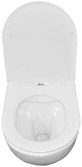 Boss & Wessing Wandcloset BWS Randloos Wit Compact 48cm | Bano met Soft Close zitting Wit