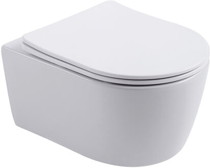 Boss & Wessing Wandcloset BWS Sky Randloos Met Zitting Mat Wit