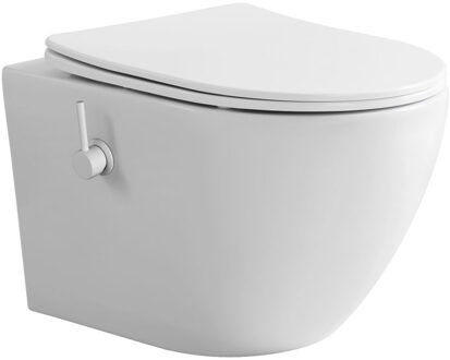 Boss & Wessing Wandcloset BWS Tado Pro met Bidetkraan Tornado Spoeling Mat Wit 52.5 cm (incl. Zitting)