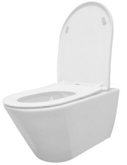 Boss & Wessing Wandcloset BWS Tia Softclose Rimless met Toiletzitting Mat Wit Mat wit