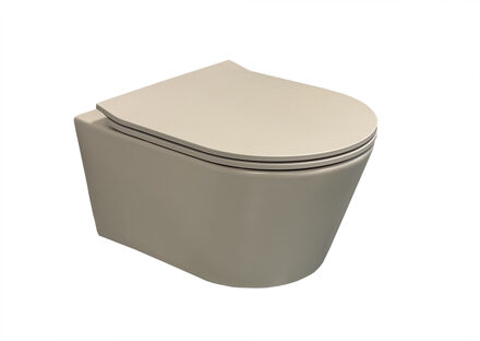Boss & Wessing Wandtoilet BWS Calitri Urb.y 48 cm Rimfree Compact Mat Taupe Zand