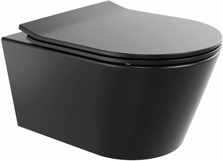 Boss & Wessing Wandtoilet BWS Calitri Urb.y 48 cm Rimfree Compact Mat Zwart