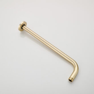 Boss & Wessing Wanduitloop BWS Gold Geborsteld Messing Mat Goud 35 cm Wit Chroom