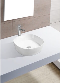 Boss & Wessing Waskom Boss & Wessing Lava Rond 44x44x13,5 cm Porselein Wit Boss & Wessing