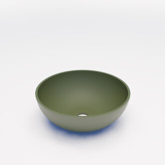 Boss & Wessing Waskom BWS Dorn 40X40X15cm Rond Solid Olijf Groen Mat