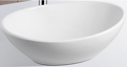 Boss & Wessing Waskom BWS Opbouw Keramiek Ovaal 40.5x33x14.5 cm Wit