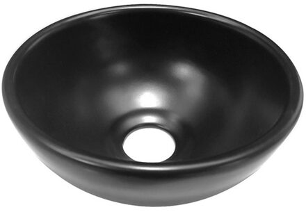 Boss & Wessing Waskom BWS Opbouw Rond Keramiek 20x9cm Mat Zwart