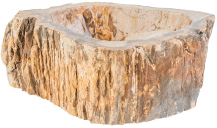 Boss & Wessing Waskom BWS Stone Organisch 30-35x15 cm Gepolijst Hout Bruin