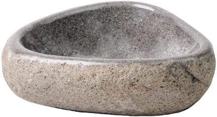 Boss & Wessing Waskom BWS Stone Ovaal 30-35x15x1,5 cm Riviersteen Dunne Rand Grijs