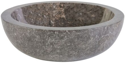 Boss & Wessing Waskom BWS Stone Rond 35x35x12 cm Gepolijst Natuursteen Grijs Marmer