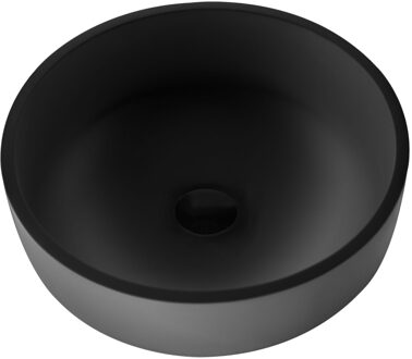 Boss & Wessing Waskom BWS Veroni 13x40x40 cm Hoog Rond Solid Surface Zwart Boss & Wessing