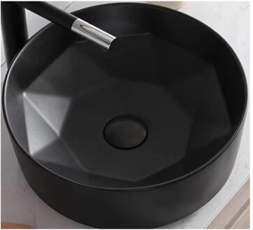 Boss & Wessing Waskom Opbouw Rond BWS Evita 40x14,5 cm Mat Zwart