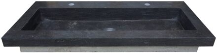 Boss & Wessing Wastafel Aquasplash Stone 120x46 cm met 2 Kraangaten Hardsteen Zwart Aquasplash