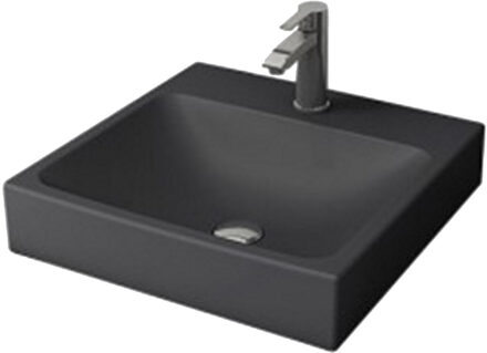 Boss & Wessing Wastafel BWS Bocchi Scala Arch 48,5x48cm Mat Antraciet Met Kraangat