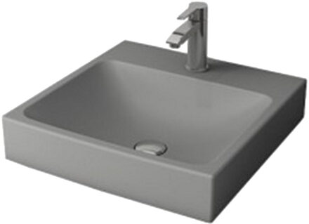 Boss & Wessing Wastafel BWS Bocchi Scala Arch 48,5x48cm Mat Grijs Met Kraangat