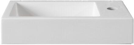 Boss & Wessing Wastafel BWS Sona Met Kraangat 40x22,5 cm Glanzend Wit