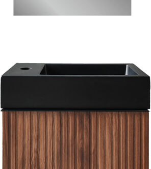 Boss & Wessing Wastafel BWS Sona Met Kraangat 40x22,5 cm Mat Zwart