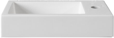 Boss & Wessing Wastafel BWS Sona Met Kraangat Links/Rechts 40x22,5 cm Glanzend Wit Boss & Wessing