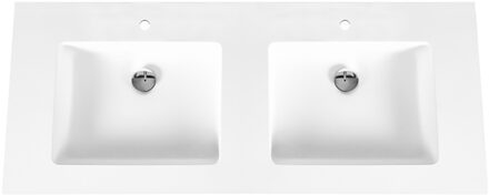 Boss & Wessing Wastafel BWS Veroni 45.5x154 cm 2 Kraangaten Solid Surface Wit