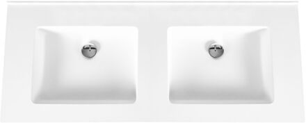 Boss & Wessing Wastafel BWS Veroni 45.5x154 cm Zonder Kraangaten Solid Surface Wit