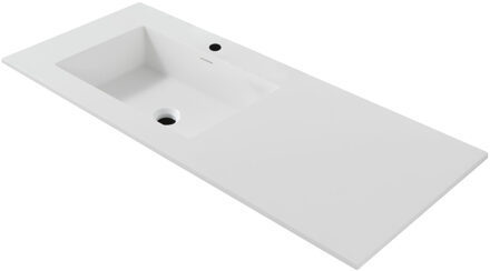 Boss & Wessing Wastafel BWS Wanda Met Overloop 1 Wasbak Links 1 Kraangat 120x1,6x52,5 cm Mat Wit