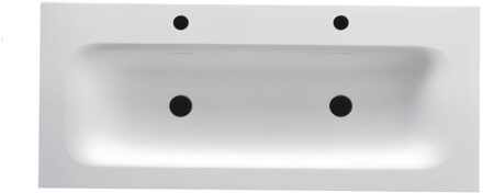 Boss & Wessing Wastafel BWS Wanda Met Overloop 2 Kraangaten 120x1,6x52,5 cm Mat Wit