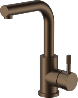 Boss & Wessing Wastafel/Keukenmengkraan BWS Sensa Rechte Uitloop Draaibaar Cold Start Hendel Geborsteld Brons PVD