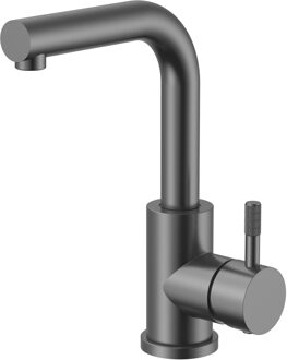 Boss & Wessing Wastafel/Keukenmengkraan BWS Sensa Rechte Uitloop Draaibaar Cold Start Hendel Gunmetal PVD