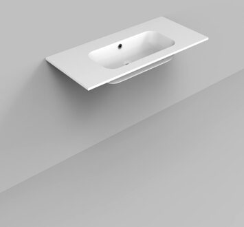 Boss & Wessing Wastafel Marble BWS 100,5x46x1,5 cm Mat Wit (zonder kraangat)