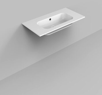 Boss & Wessing Wastafel Marble BWS 90,5x46x1,5 cm Glans Wit (zonder kraangat)