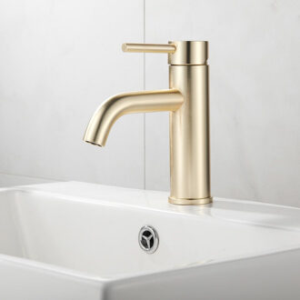 Boss & Wessing Wastafelkraan AquaSplash Plus Mat Goud Aquasplash