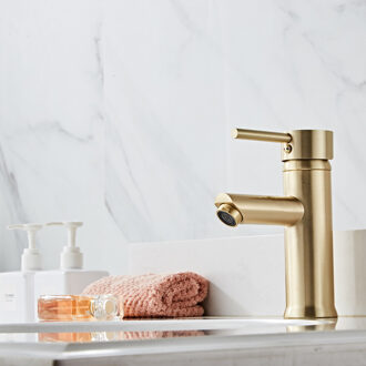 Boss & Wessing Wastafelkraan BWS Gold Geborsteld Messing Mat Goud