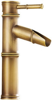 Boss & Wessing Wastafelkraan Opbouw BWS Bamboo 20,8 cm Waterval Uitloop Antiek Brons