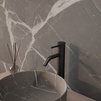 Boss & Wessing Wastafelmengkraan Aquasplash Ridged XL Mat Zwart Aquasplash