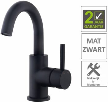 Boss & Wessing Wastafelmengkraan BWS Cemal Opbouw Draaibare Uitloop Mat Zwart