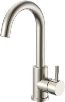 Boss & Wessing Wastafelmengkraan BWS Sensa Uitloop Draaibaar Cold Start Hendel Geborsteld RVS