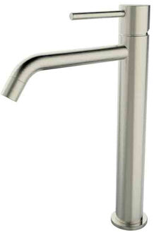 Boss & Wessing Wastafelmengkraan Hoog BWS Uitloop 19.5 cm 1-hendel Geborsteld Staal Boss & Wessing