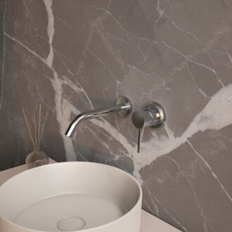 Boss & Wessing Wastafelmengkraan Inbouw Aquasplash Ridged Chroom Aquasplash