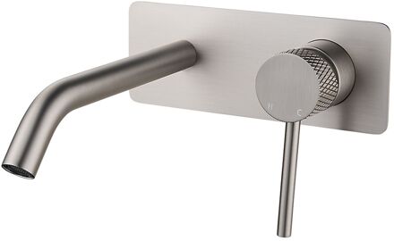 Boss & Wessing Wastafelmengkraan Inbouw Aquasplash Ridged RVS Aquasplash