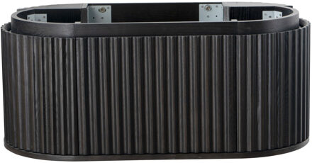 Boss & Wessing Wastafelonderkast BWS Benthe 1 Lade Greeploos Soft Close 99x42x52,5 cm Zwart Eiken