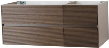 Boss & Wessing Wastafelonderkast BWS Lydia 4 Lade Greeploos Soft Close 119x49x52 cm Donker Walnoten