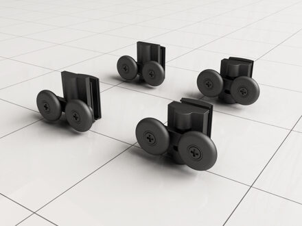 Boss & Wessing Wielenset BWS Voor Skyline Nisdeur/Cabine Wit Chroom