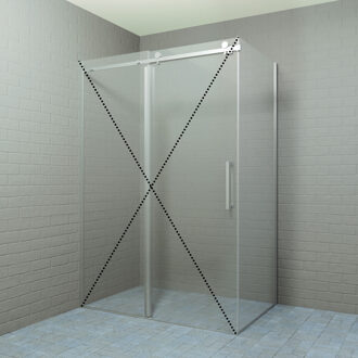 Boss & Wessing Zijwand Boss & Wessing Rollo 80x200 cm 8 mm Nano coating RVS Look Boss & Wessing