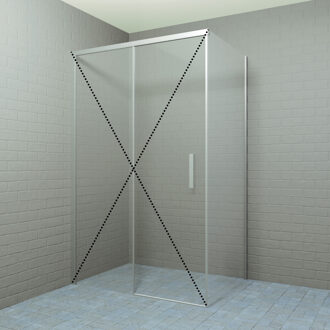 Boss & Wessing Zijwand Boss & Wessing Rollo Soft Close 80x200 cm Nano Glas RVS Look Boss & Wessing