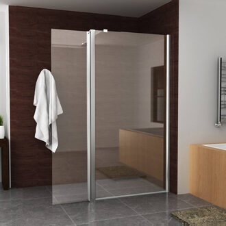 Boss & Wessing Zijwand BWS Draaibaar Hoekprofiel 45x200cm NANO coating 8mm Wit Chroom